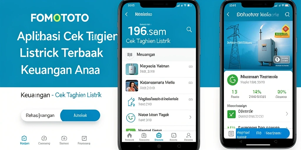 Tampilan antarmuka aplikasi FOMOTOTO untuk cek tagihan listrik.