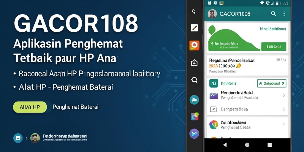 Antarmuka aplikasi GACOR108 dengan fitur hemat baterai yang intuitif.