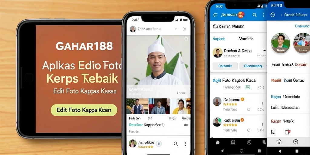 Tampilan antarmuka GAHAR188 dengan efek Edit Foto Kertas Kaca yang unik.