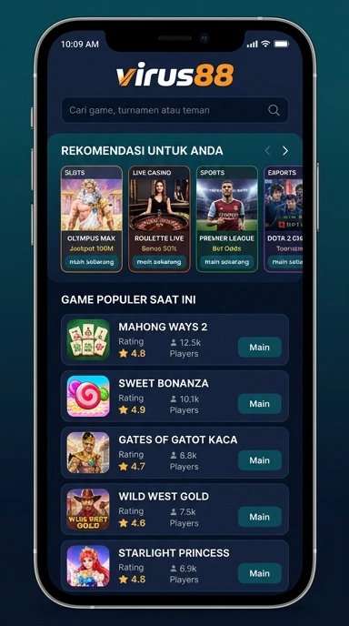 Tampilan katalog aplikasi virus88