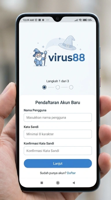 Tampilan halaman daftar virus88