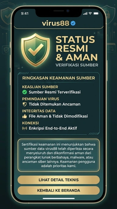 Tampilan kanal resmi virus88